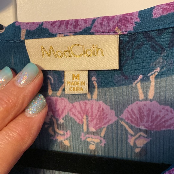 ModCloth Tie Neck Ballerina Blouse - Picture 2 of 7